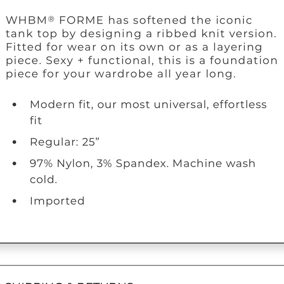 WHBM WHBM® FORME Rib Tank - Picture 4 of 6